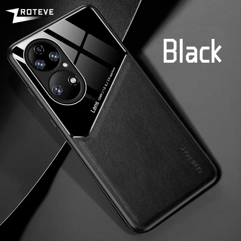 P50 Pro Case PU Leather Car Magnetic Hard PC Cover For Huawei P60 P50 Pro P 60 50 P50Pro P60Pro Shockproof Phone Cases