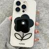Black Peal Flower Grip Tok Holder Acrylic Hard Phone Case for Samsung Galaxy S26 20 Ultra S25 Plus S24 S23 S22 S21 S20 FE
