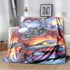 M.A.S.K. Retro 80s Cartoon Flannel Blanket, Soft Warm Throw Blanket for Bed Sofa, Vintage Action Series Bedding for Kids Adults
