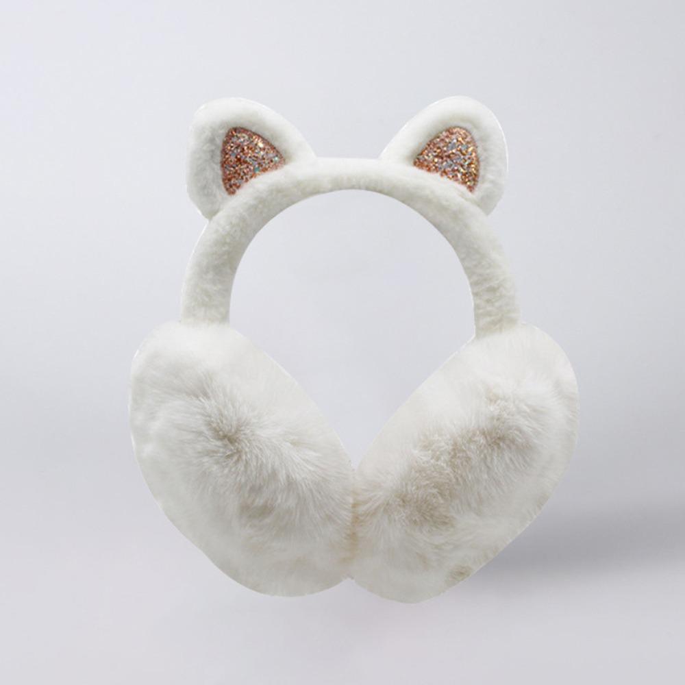 Foldable Faux Fur Ear Warmers Faux Fur Foldable Thermal Earmuffs Cat Ear Earmuffs  Winter Outdoor