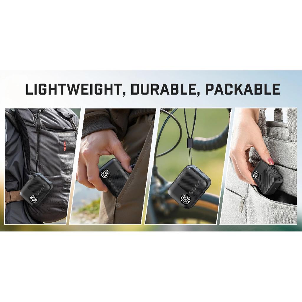 Carsun Mini Portable Electric Bicycle Pump Wireless Tire Inflator 150Psi Max 480Mah Battery with Display