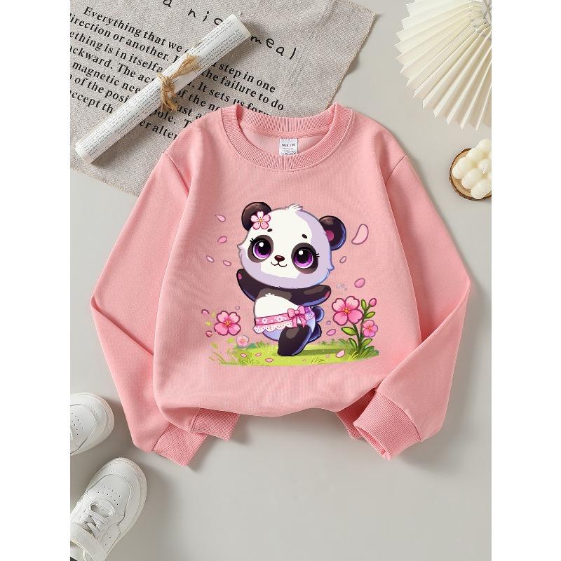 European sizes Kids' Casual Printed Round Neck Pullover, Kids' Fashion Round Neck Sweatshirt with Adorable Animal Prints, Casual Comfortable