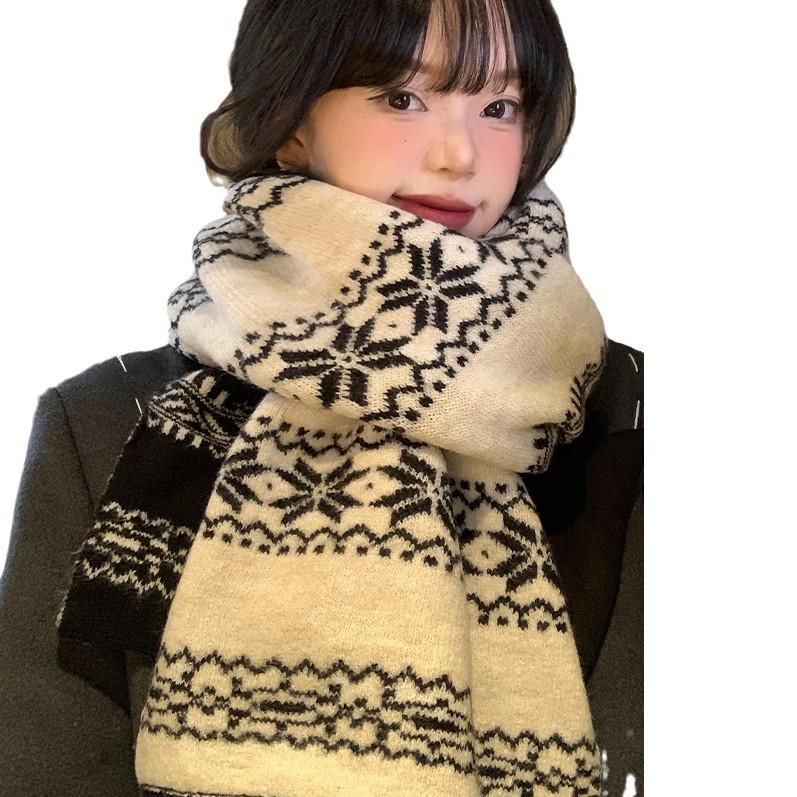 Korean Style Women's Thick Warm Autumn/Winter 2024 Scarf Shawl