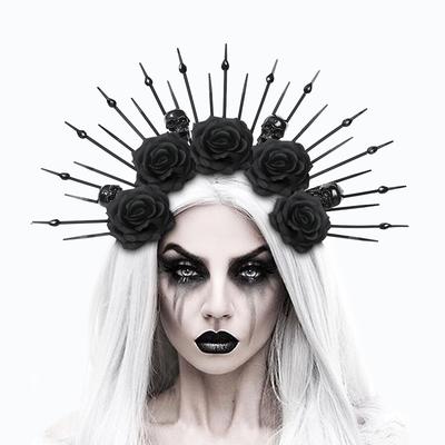 Halloween, Skull Tie Headband, Dress Up, Accessories, Gothic Queen Hair Accessories, Party Cosplay, Party Decoration Props