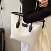 New Summer Fashion Large Capacity Tote Bag Niche Contrasting Color Splicing Casual Shoulder Bag Versatile Shopping Bag