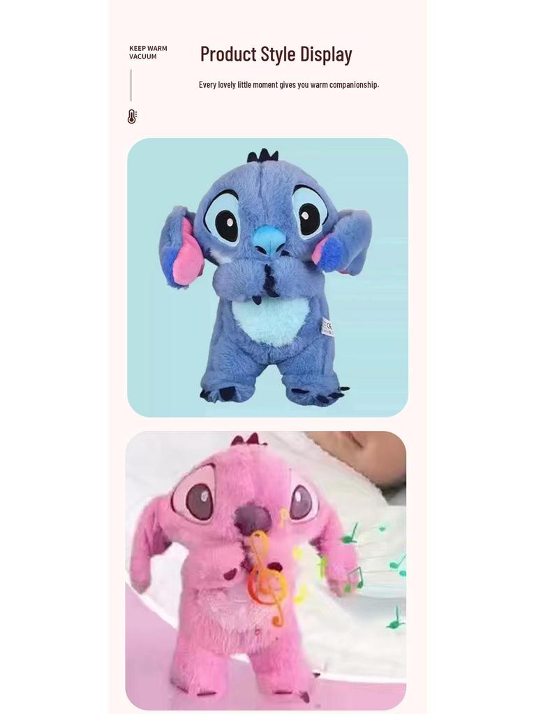 Cross-border Breathing Bear & Otter Stitch: Two-color Sound & Light Plush Animal Doll for Kids