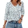 Women's V Neck 3/4 Sleeve Tops Casual T Shirts Basic Summer Tees Loose Fit Fall Pullover Tunic