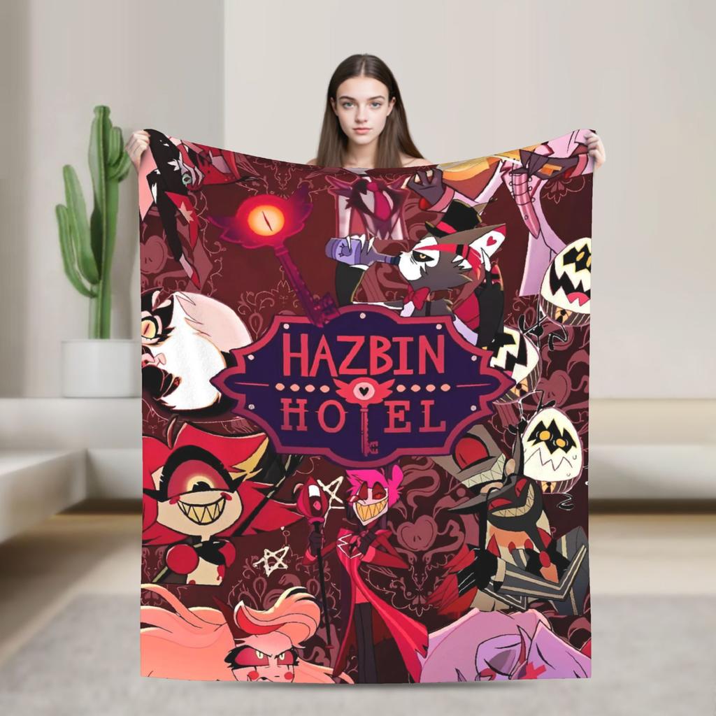 VOX H-Hazbin Hotel Alastor Game Flannel Blankets Super Soft Throw Blanket for Home Decor Office Print Bedspread Sofa Bed Cover