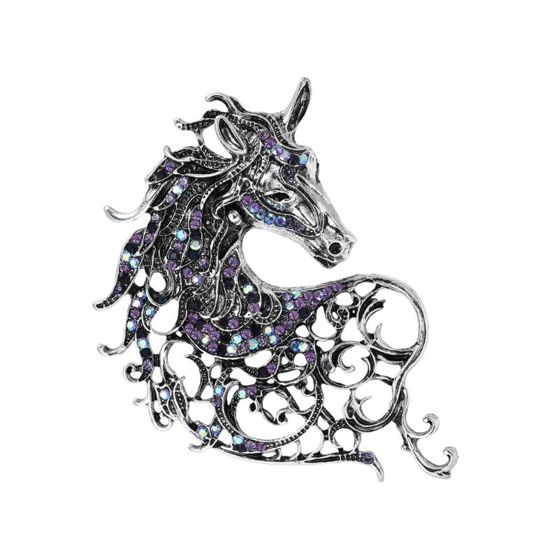 Unique Vintage Horse Head Brooch Elegant Fashion Chest Pin Badge Jewelry Clothing Accessory For Women Men