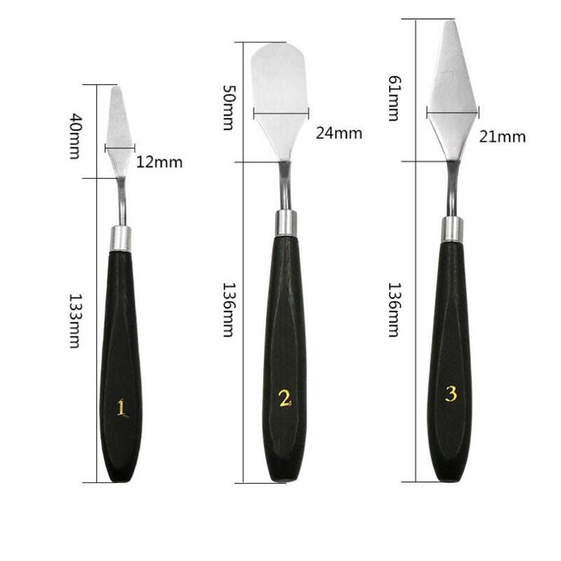 5pcs Painting Knife Spatula Palette Stainless Steel Arts Drawing Blades Kits Gouache Paint Craft Supplies for Artist Canvas
