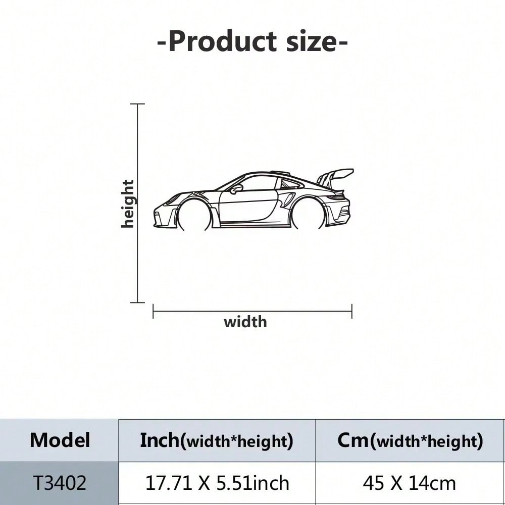 1Pc Metal Wall Art Car Sign 15.75x6.32 Inch Creative Modern Home Decor Gift