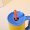 Large Capacity Fashion Straw Cup: 304 Stainless Steel Insulated Handle for Convenient Outdoor and Car Use