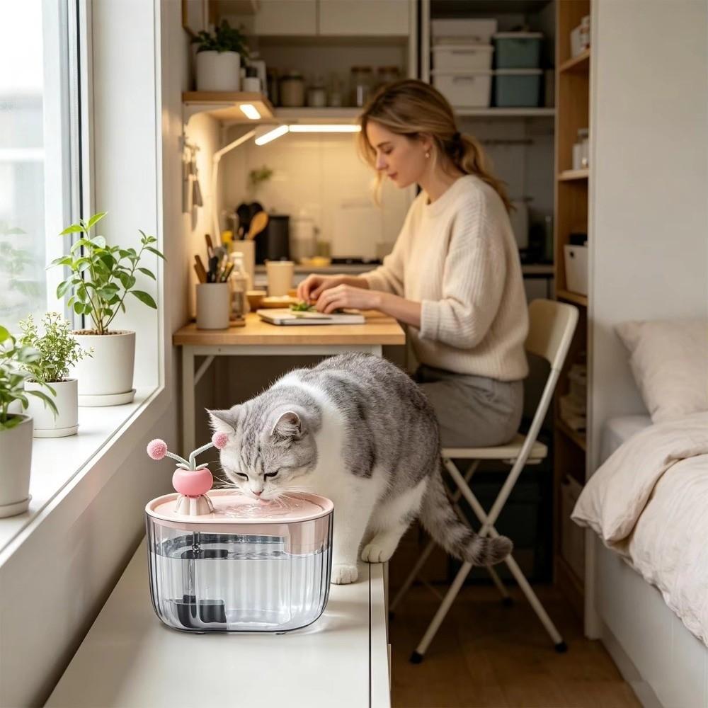 Low-Noise Pet Water Dispenser USB Powered Cat Drinking Fountain  Living Room