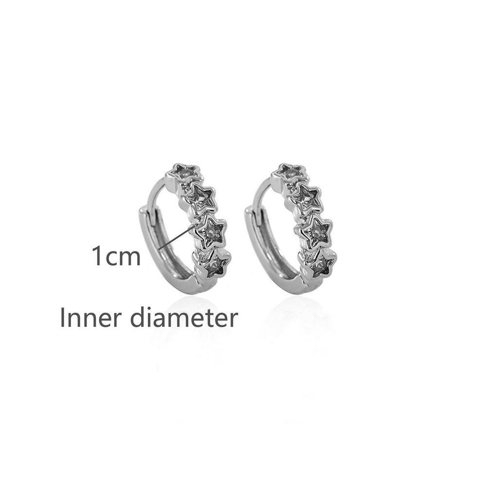 Stainless Steel Star Hoop Earrings For Women Men Gold Color Star Earrings Wedding Ear Buckle Jewelry Christmas Gift aretes