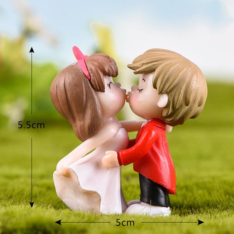 Lovers Couple Miniature Mini Doll DIY Terrarium Figurines Fairy Garden Decor Valentine's Day Gift Home Accessories