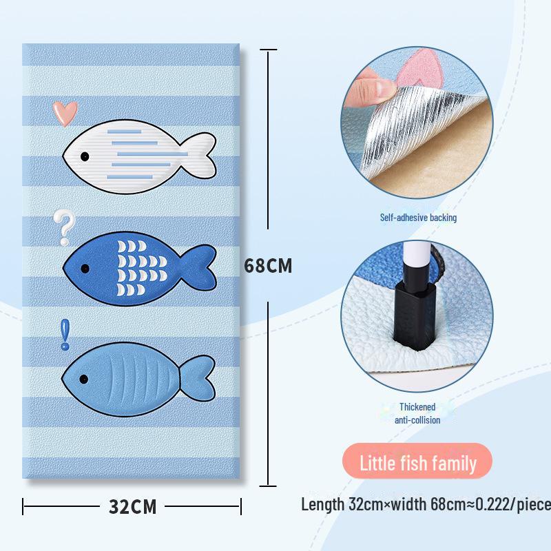 

3D мягкие наклейки для защиты стен «Татами» — самоклеящиеся, противоударные, для детской комнаты и прикроватной тумбочки.