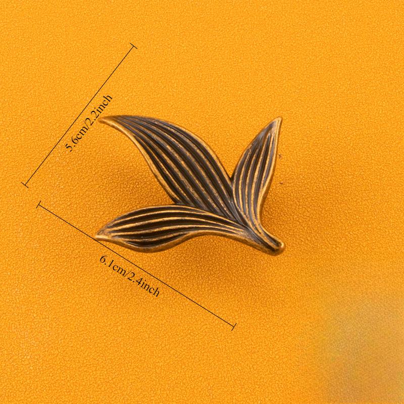 Petal Shaped, Single Hole Handle, Antique, New Chinese Style, Zinc Alloy, Small Handle, Light Luxury, Cabinet Door Drawer, Shaped Handle