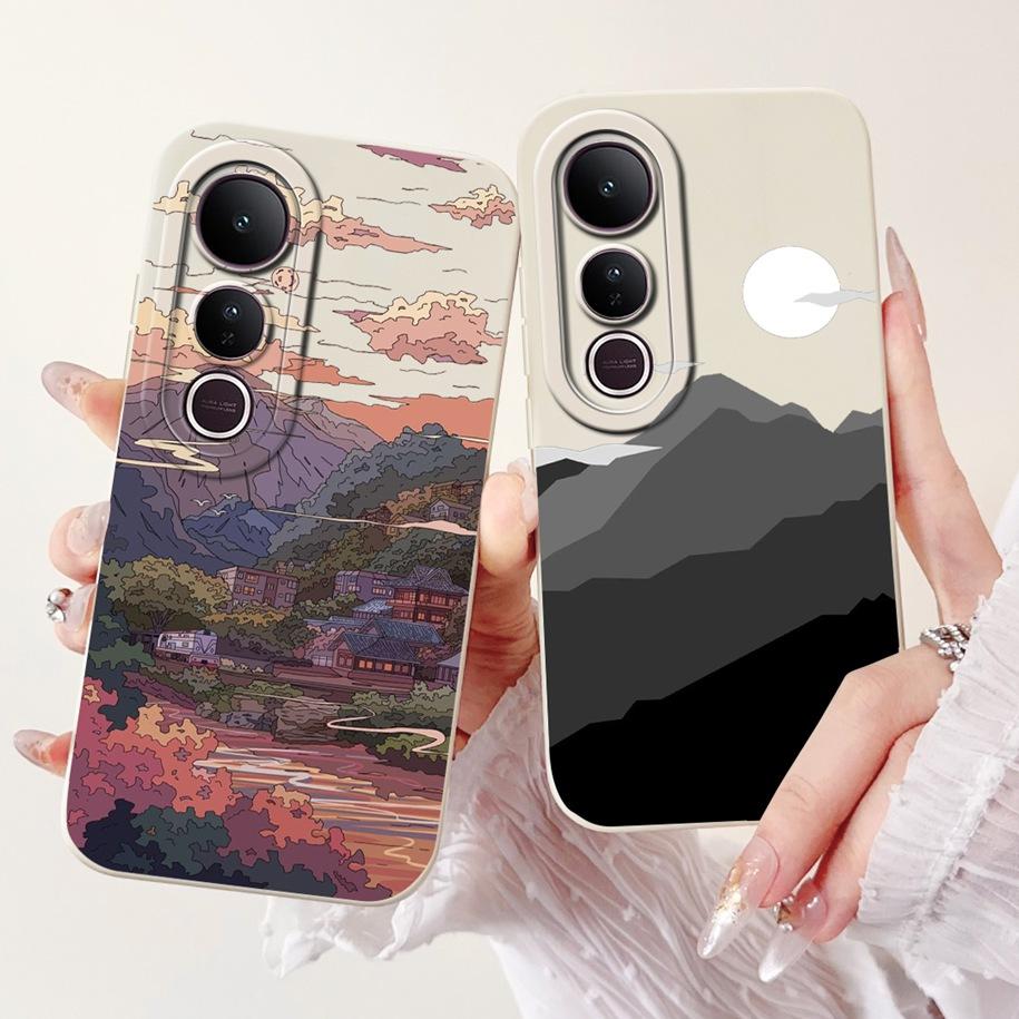 Pro Vivo V50 Lite 4G Pouzdro V2441 Kryt Luxusní Mašlička Malované Měkké Tekuté Silikonové Pouzdro na Telefon Pro Vivo V50 5G V 50 V50Lite Fundas
