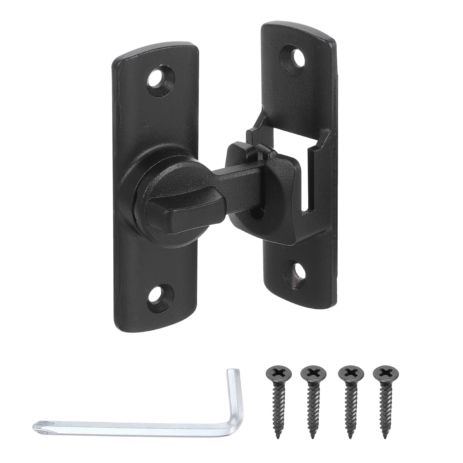 

Barn Door Lock, 90/180 Degree Security Flip Sliding Door Latch Zinc Alloy Small Flip Gate Latches Hardware for Cabinet Window Bathroom Garage чёрный