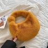 Fur Women'S Small Half Moon Bag Luxury Warm Plush Wrist Bags For Women Fashion Furry Short Handle Clutch Cute Ladies Coin Purses