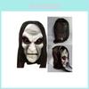 Maschera Nera Lunga Capelli Halloween Qualità Premium Testa Intera Per Feste Cosplay Spettrali