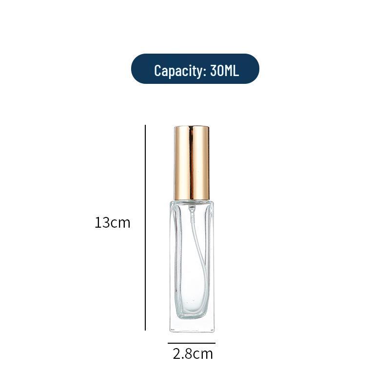 30ml Square Glass Perfume Bottle with Bayonet Seal, Fine Mist & Empty for Cosmetic Use