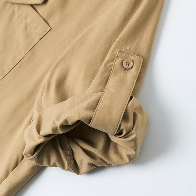 Women's Lyocell Tencel Polo Neck Shirt Midi Dress