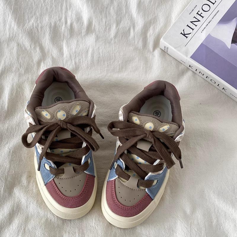 Dopamine board shoes women's spring new bread shoes versatile niche thick-soled heightening sports and leisure white shoes