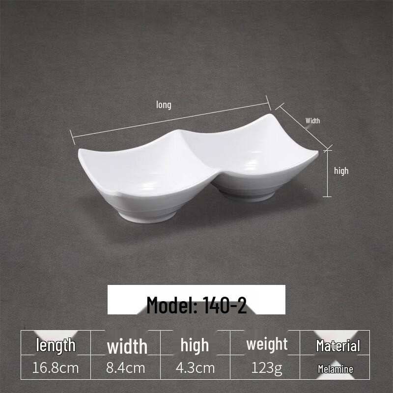 Naiduo Melamine Double Compartment Dipping Dishes (10-Pack)