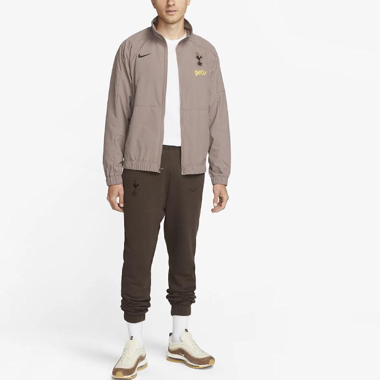 Nike Tottenham Hotspur Revival Third Logo Embroidered Letter Print Casual Jacket Men Jacket Gray Brown DX8632-209