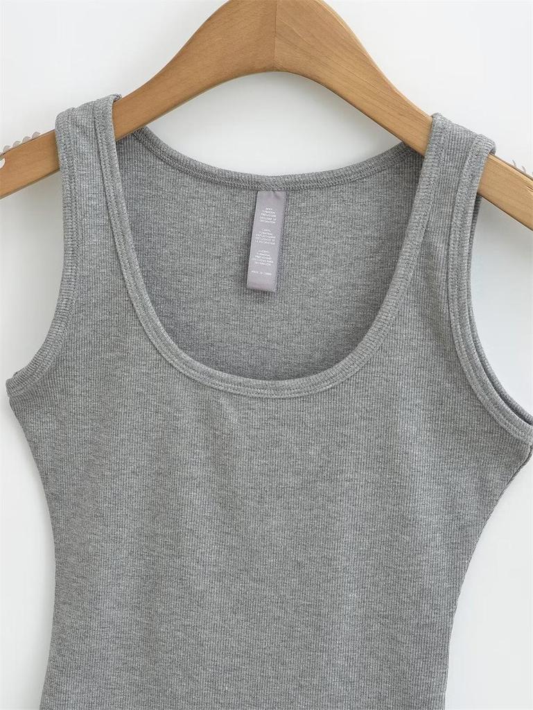 YPFF Trendy European and American Style Women's Slimming Cotton Ribbed Camisole