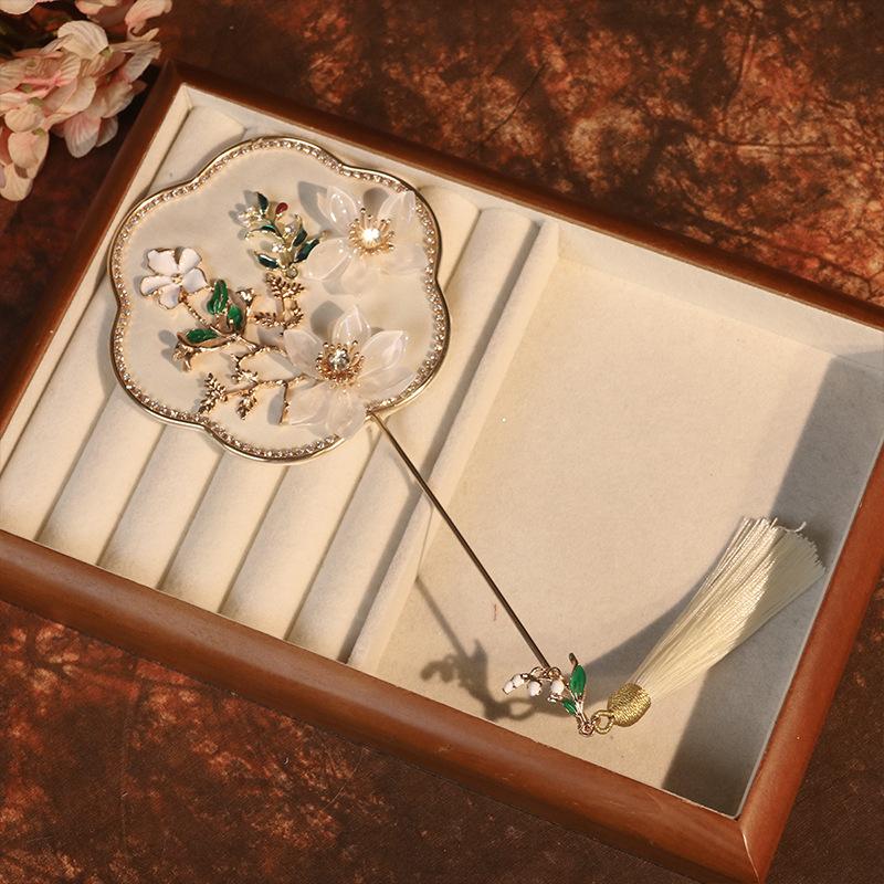 Bride Wedding Handheld Group Fan Handmade Chinese Vintage Flower Fan Pography Props Chinese Wedding Po Mini Group Fan