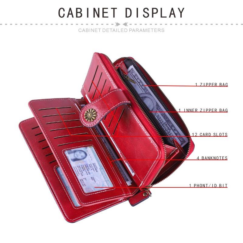 Retro Multi Functional Large Capacity Long Women's Wallet Wallet Wallet Handbag