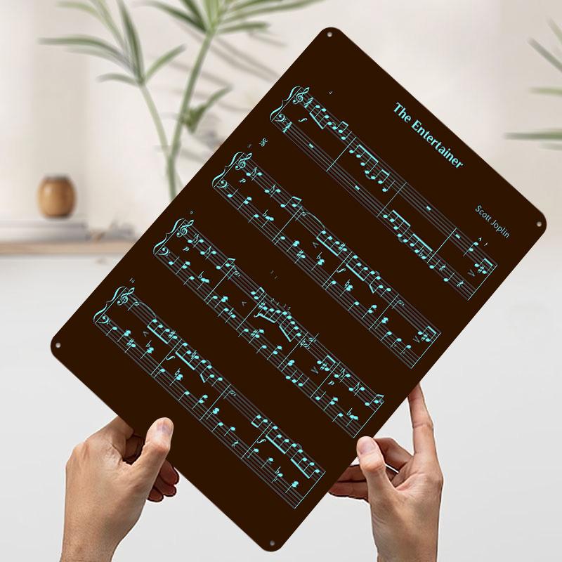 

The Entertainer Sheet Music Tinplate Poster Customized Wall Art Vintage Retro Metal Signs for Gaming Room Decoration Cozy Decor 20x30cm（7.8x11.8inch）