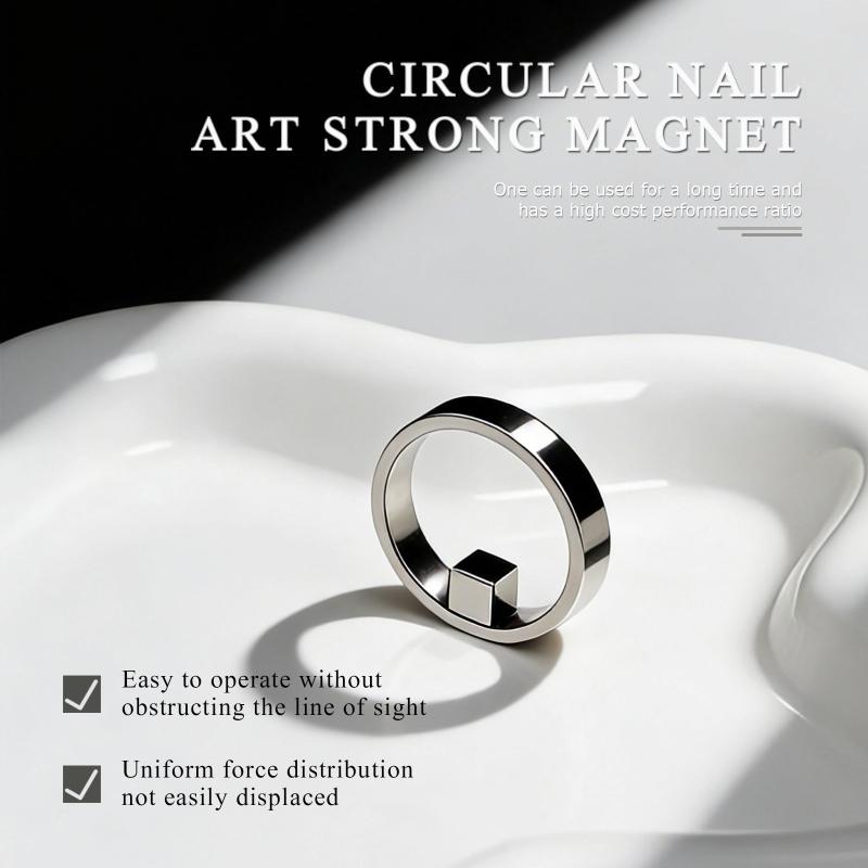 1/2Pcs Circular Cat Eye Magnet For Gel Nail Polish Ring Nail Art Magnet French Magnetic Auxiliary Tool Manicure Magnetic Tool