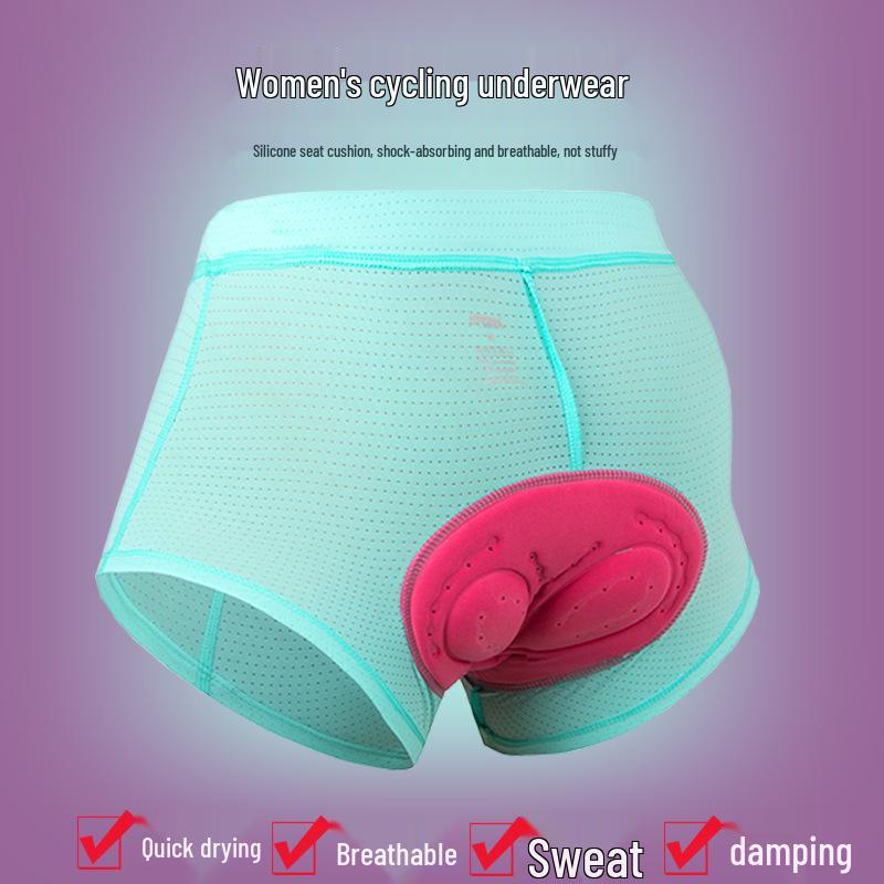 Jepozra Women's Thickened Silicone Cycling Shorts - Breathable, Quick-Drying Bike Pants