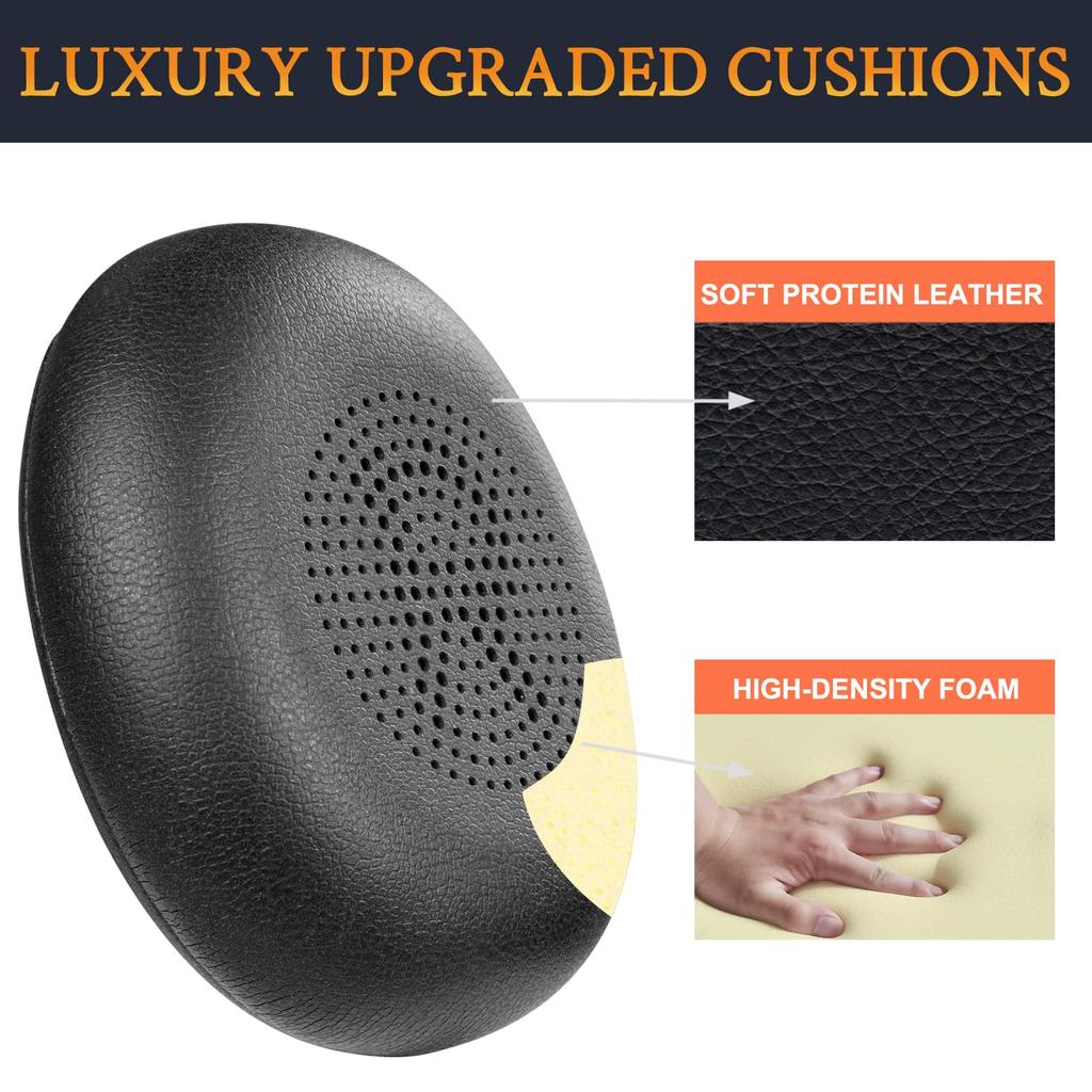 SOULWIT Ear Pads for Jabra Evolve2 65, Evolve2 40, Elite 45h - Cushioned - Black