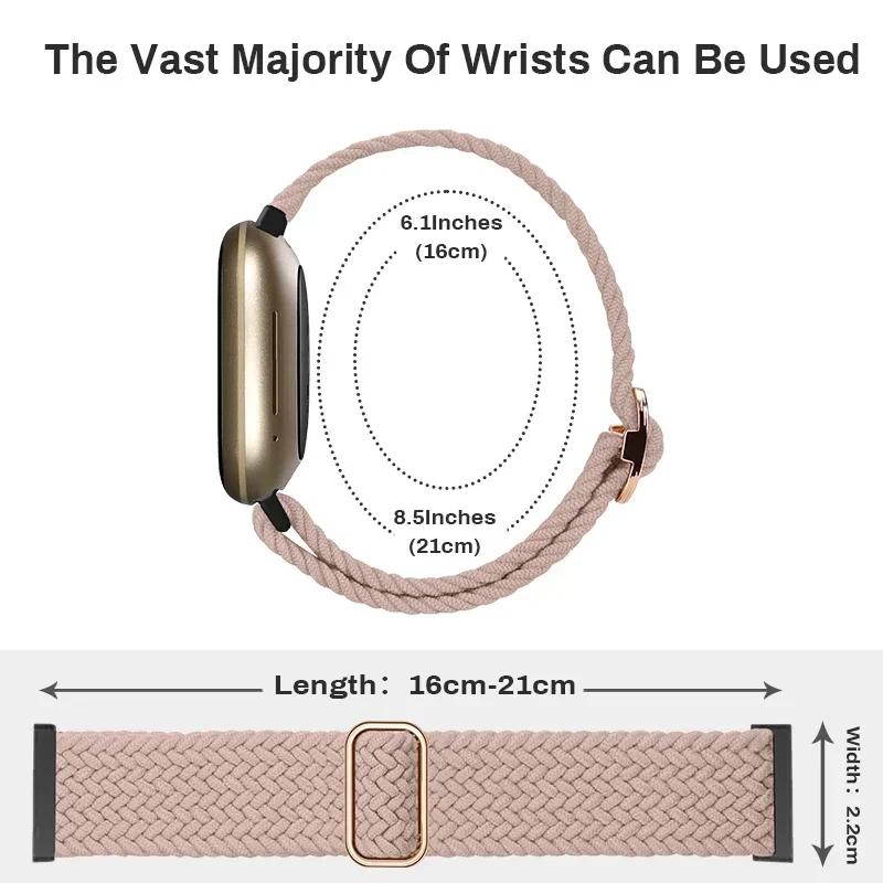 3 ks Sportovní pásky, Kompatibilní s Fitbit Versa 3/Versa 4/Sense 2/Sense, Nastavitelný pružný Solo Loop Nylonový náhradní řemínek