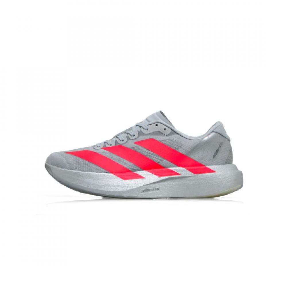 adidas Women S Adizero Evo Sl Silver Metallic Lucid Red Ki3383