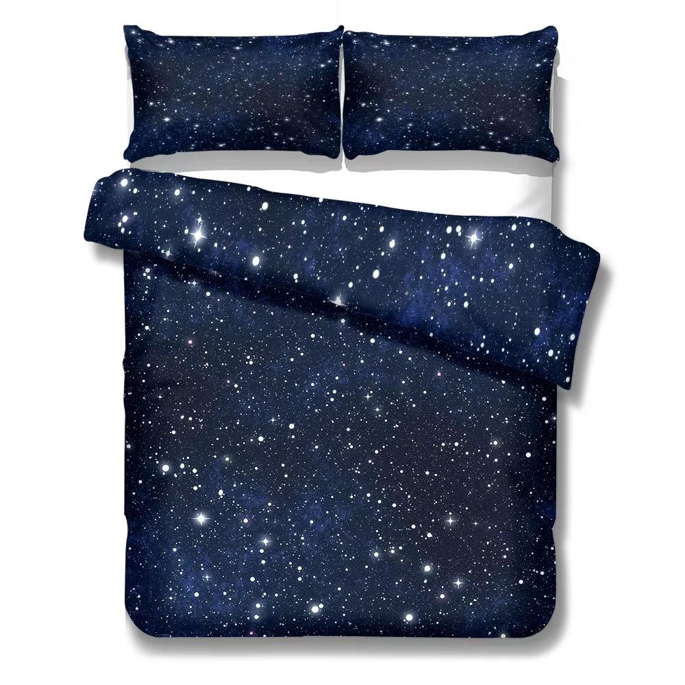 Cosmic Galaxy Duvet Cover Set Queen King Size Milky Way Stars Galaxy Art Home Decor Family Bedding 3 Pcs With 2 Pillowcases