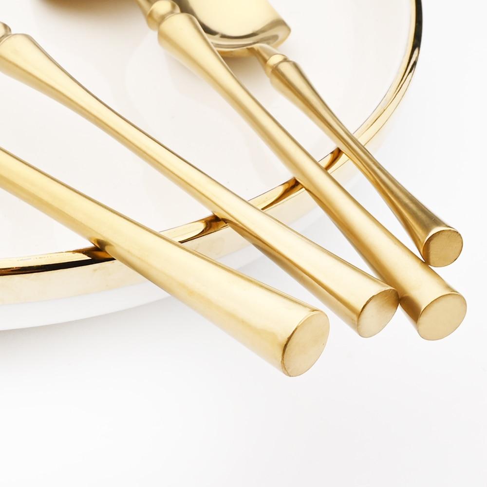 6Set/24Pcs Cutlery Set 18/10 Stainless Steel Set Luxury Dinnerware Gold Forks Western Spoons Knives Steel Cutlery Set Flatware
