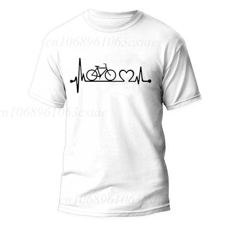 Vintage Minimalistic Bicycle Unisex Printed T-shirt Summre Woman Man Classic Tshirt Cyclists Shirts Cycling Lover Shirt Gifts