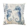 Plush Pillow Case Ocean Themed Linen Cushion Cover Perfect For Summer Home Decoration And Sofa Use