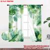 2D flat printing 2pcs Window Curtains Tropical Green Leaves Border Digital Printed Polyester Drapes Family Party Perfect for
