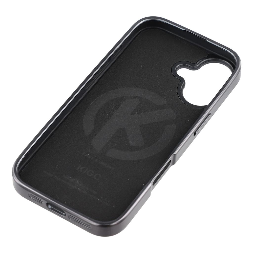 KIGC For iPhone 17 Case Leather + PC + TPU Electroplating Phone Cover with Card Holder