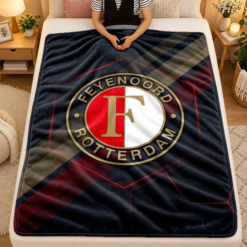 Flannel BlanketFeyenoord Warm Soft Throw Blanket for Indoor Sofa Bed Living Room Use
