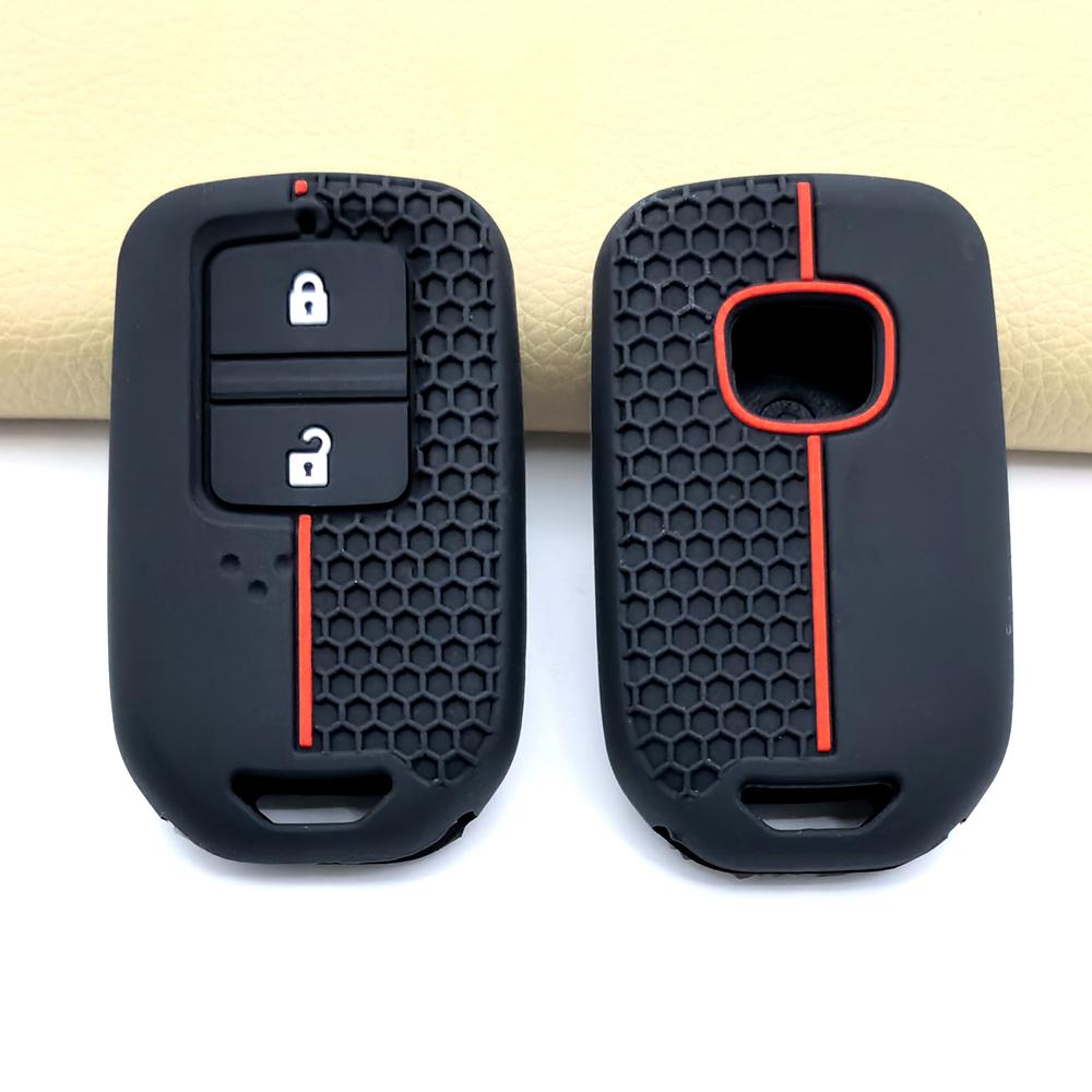 Silicone Remote Car Key Case For Honda Fit Gp5 Shuttle Gp8 Jade Vezel City Civic Jazz Brv 2 Buttons Key Cover Car Accessories