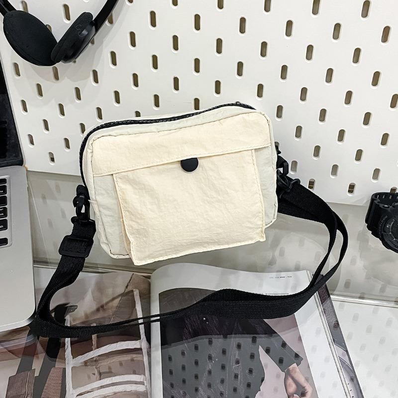 Canvas Bag Women's Summer New Niche Outdoor Sports Wind Messenger Bag High-end Small Square Bag