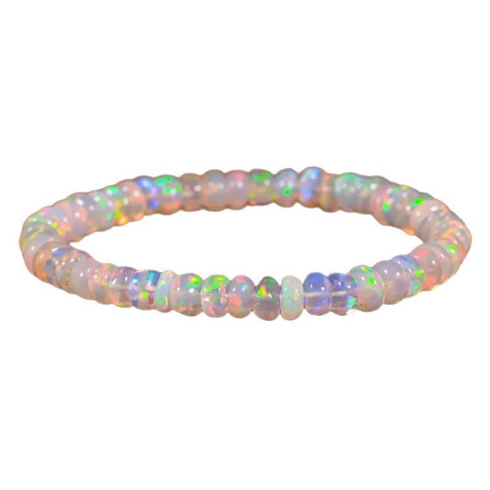 

Fashion Elastic Rope Opalite Beaded Bracelet Handmade Fashion Jewelry Beads Bangles Stretchable Wrist Chain Jewelry Gifts
