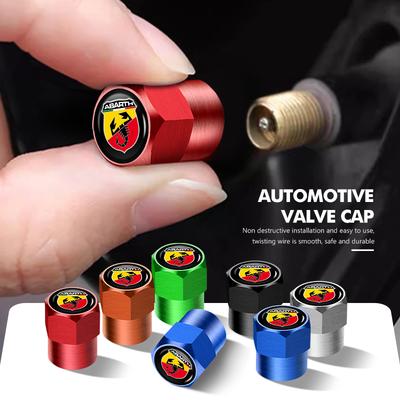 For Car Wheel Tire Valve Protection Caps Dust Cover For Abarth Fiat Grande Punto Tipo Stilo Ducato Palio 500x